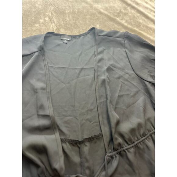 Torrid Popover Blouse Top Womens 4X Black Drawstring Waist Long Sleeve Lace Trim - Picture 5 of 6